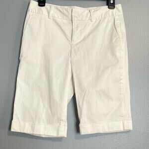Club Monaco White Cotton Bermuda Shorts 2